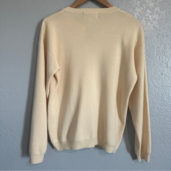 Vintage Butter Yellow Cardigan Wool Button Up Gold Tone Buttons Old Money Size S - Picture 6 of 7